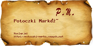 Potoczki Markó névjegykártya